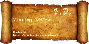 Viszlay Dóra névjegykártya